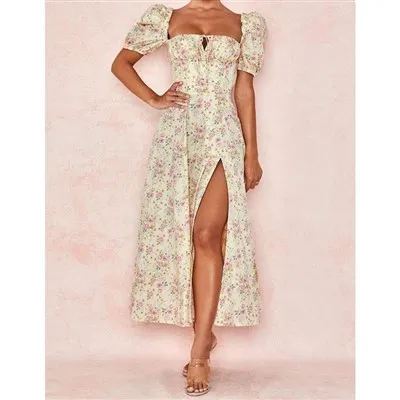 Lange Kleider in A-Linie mit Puffärmeln